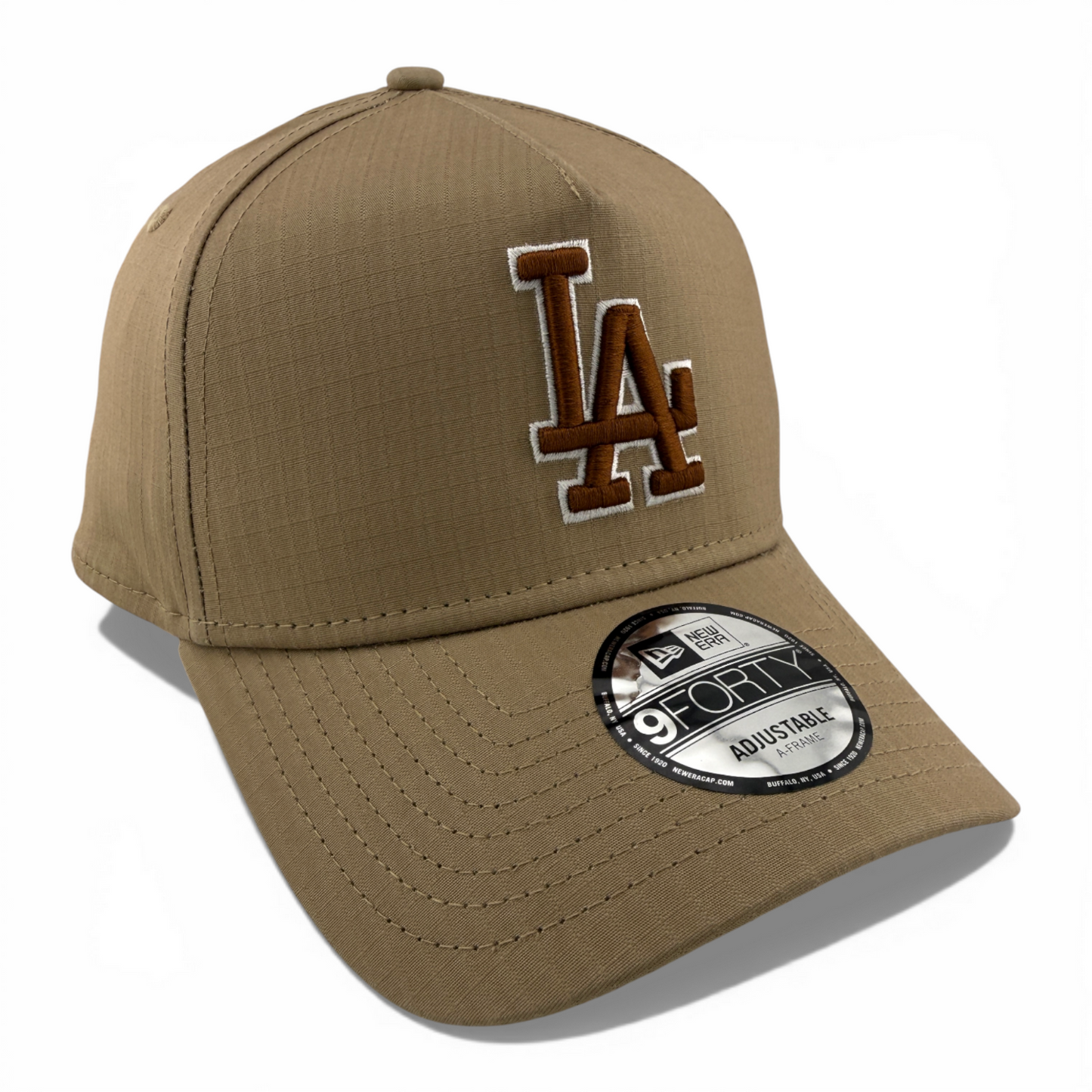 New Era Los Angeles Dodgers Khaki Ripstop A-Frame 9Forty Snapback Adjustable Hat
