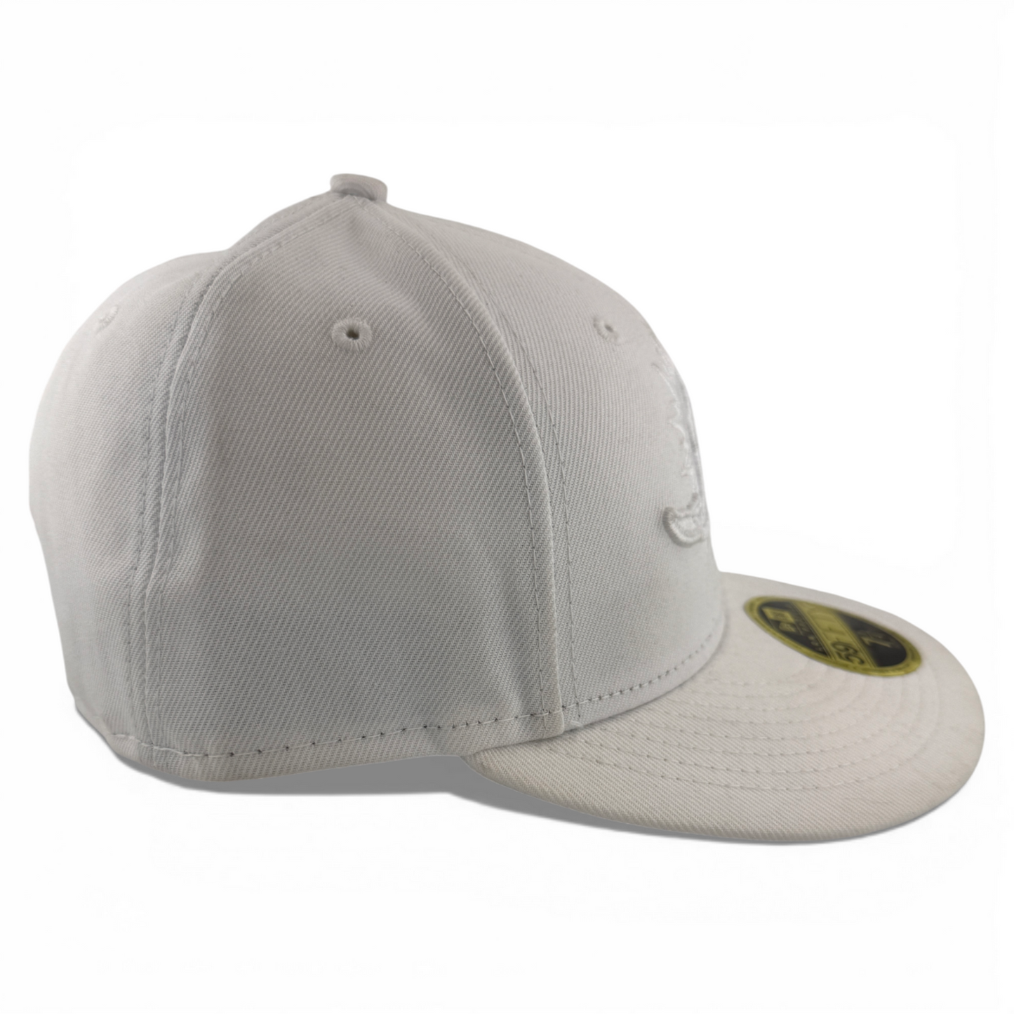 New Era Miami Dolphins NFL All White Logo 59Fifty Low Profile Fitted Hat Cap