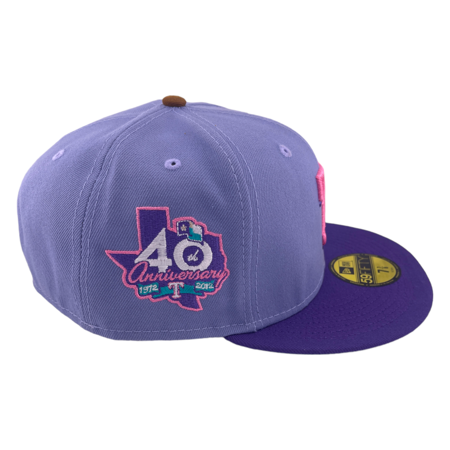 New Era Texas Rangers 40th Anniversary Patch Bunny Purple/Blue UV 59FIFTY Hat Cap