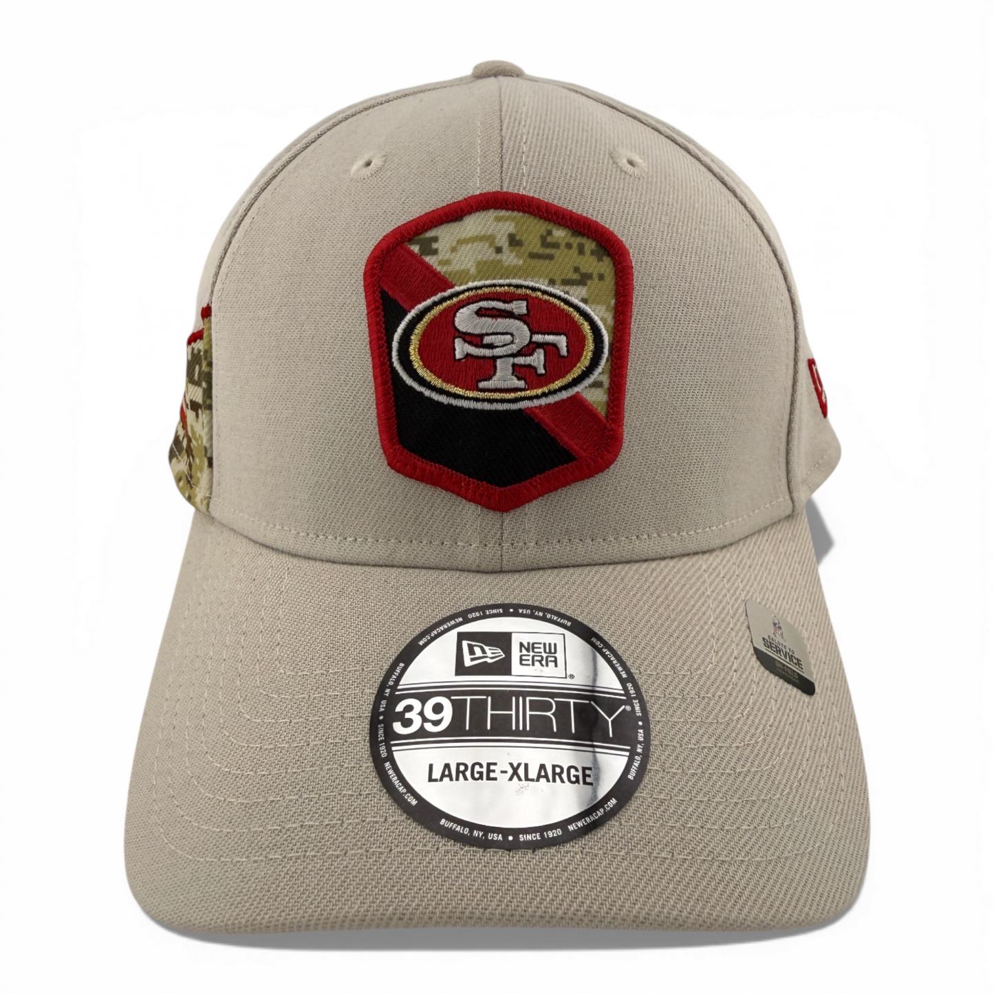 New Era San Francisco 49ers NFL 2023 Salute to Service Tan 39Thirty Flex Fit Hat
