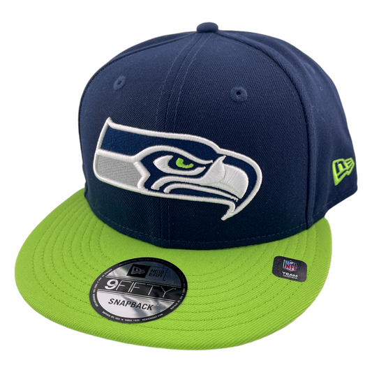 New Era Seattle Seahawks NFL Team Color Basic Navy/Green 9Fifty Snapback Hat Cap