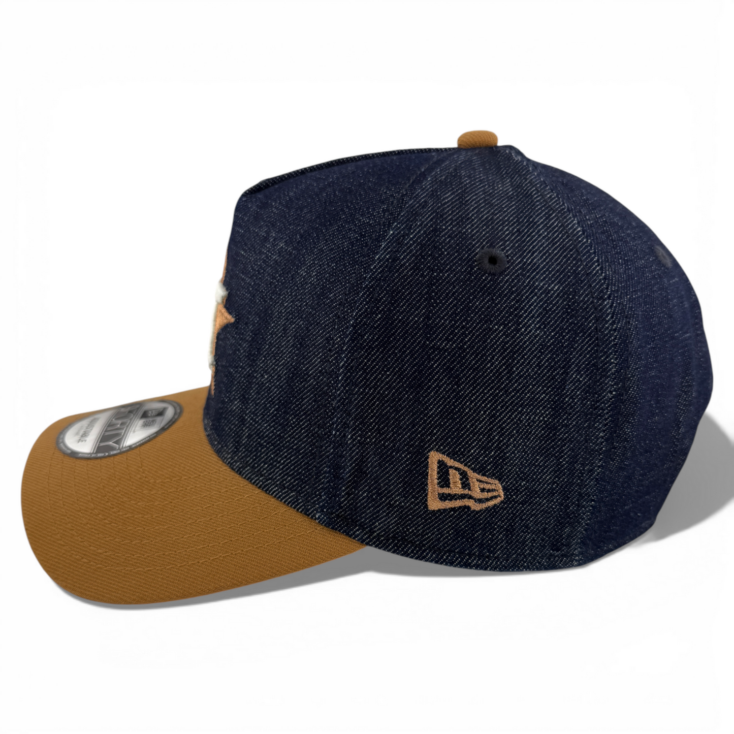 New Era Houston Astros MLB Denim Bronze A-Frame 9Forty Snapback Adjustable Hat