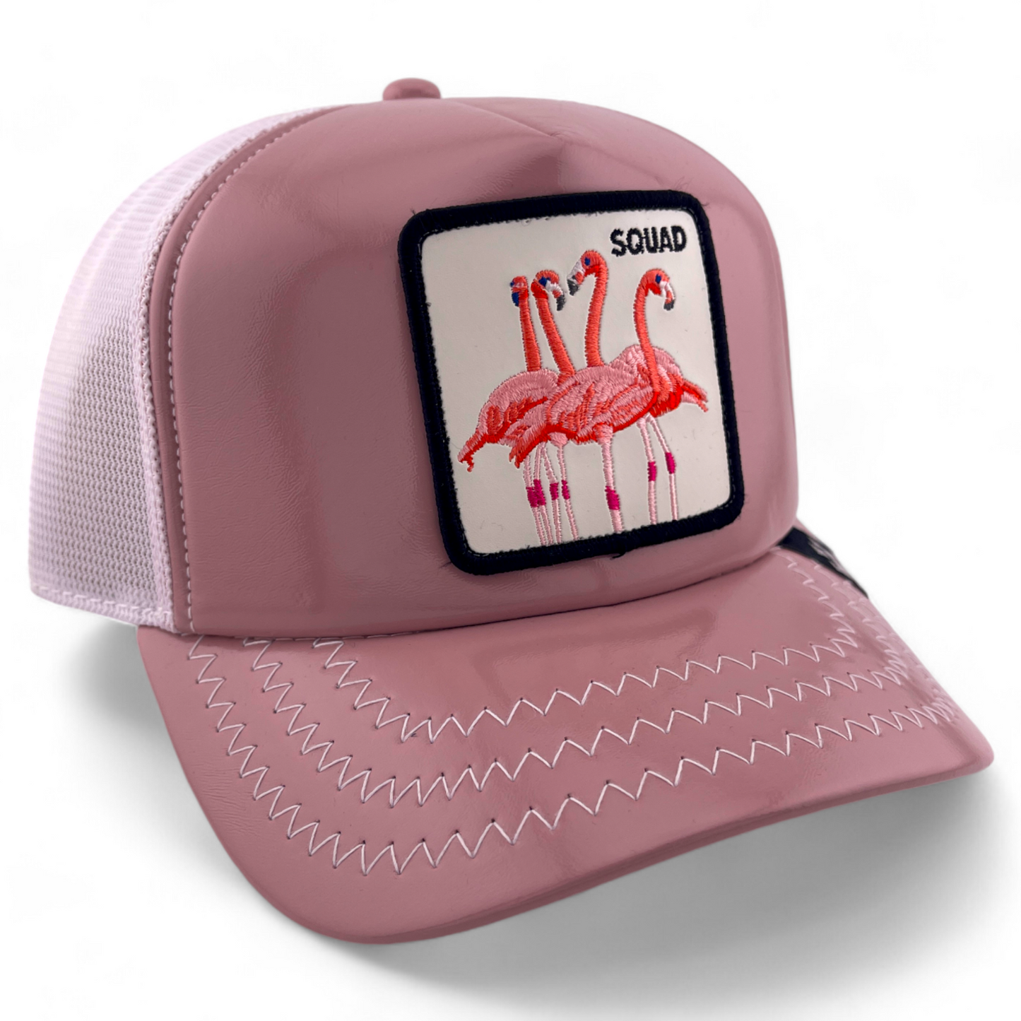 Goorin Bros Squad Flamingos Rock with You The Farm Pink Adjustable Trucker Hat