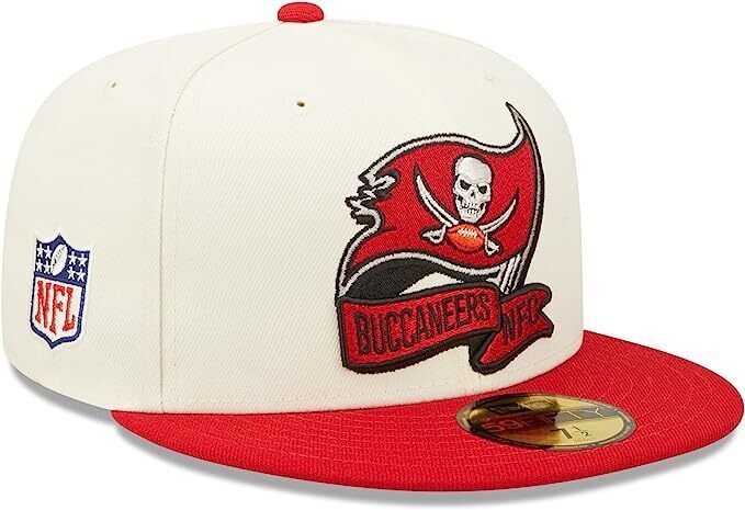 New Era Tampa Bay Buccaneers 2022 Sideline NFL Cream 59FIFTY Fitted Hat Cap