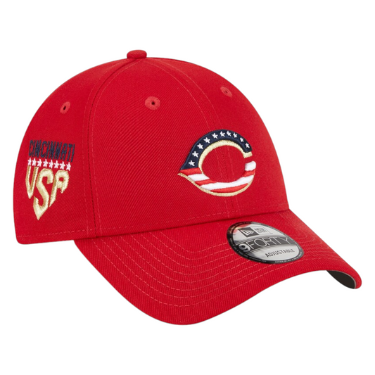 New Era Cincinnati Reds 4th of July Flag Logo Red 9Forty Snapback Adjustable Hat Cap