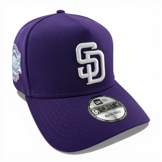 New Era San Diego Padres MLB Purple A-Frame 9Forty Snapback Adjustable Hat Cap