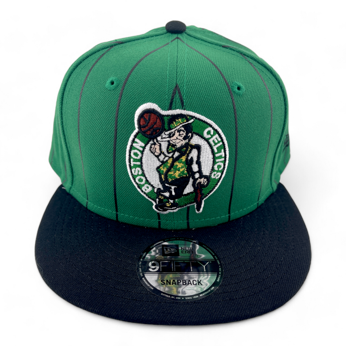 New Era Boston Celtics NBA Vintage Pinstripe Birdcage 9Fifty Snapback Hat Cap