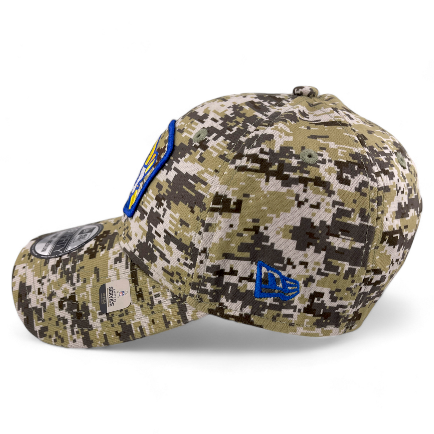 New Era Los Angeles Rams 2023 Salute to Service Camo NFL 39Thirty Flex Fit Hat Cap