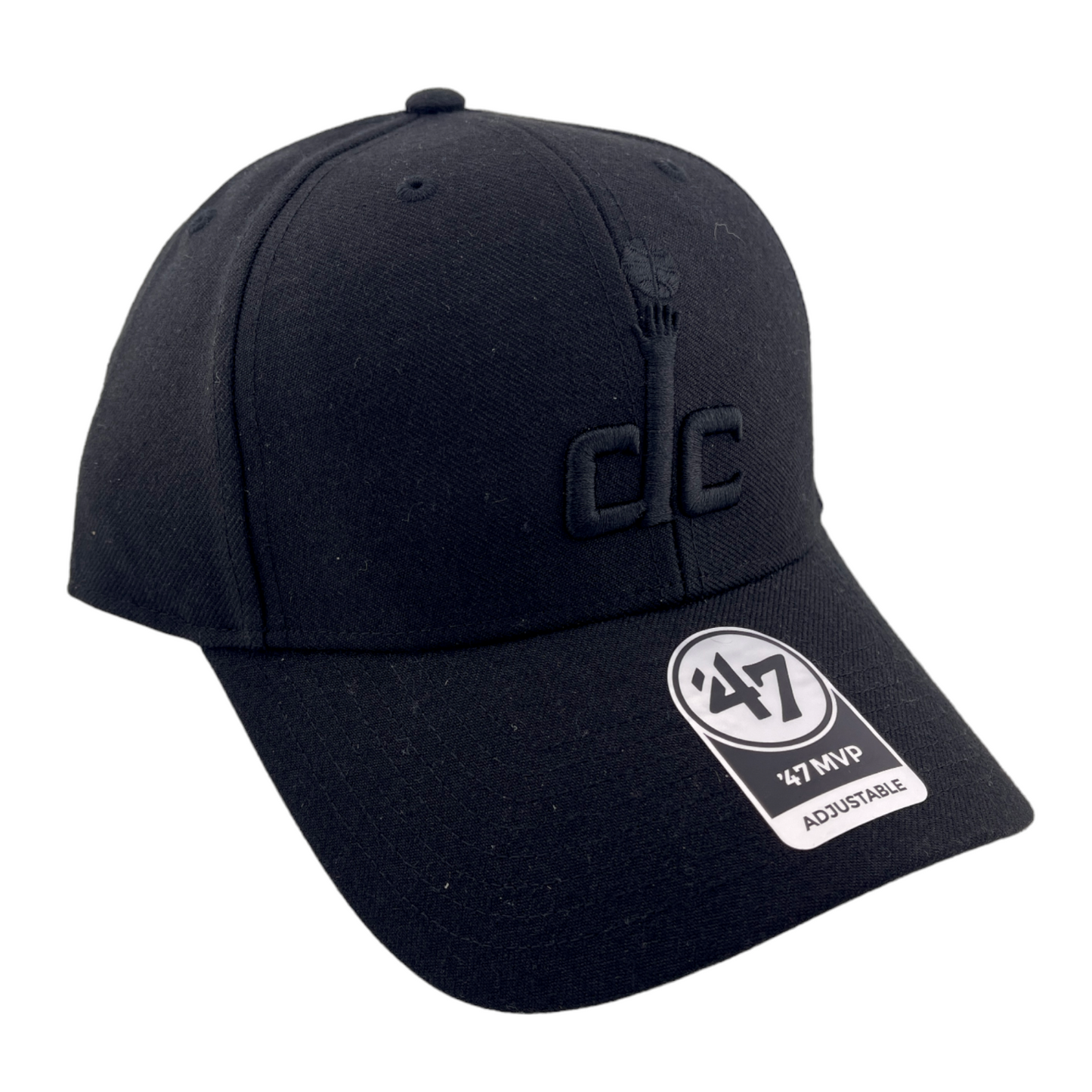 '47 Brand MVP DC Washington Wizards NBA Blacked Out Logo Adjustable Hat Cap