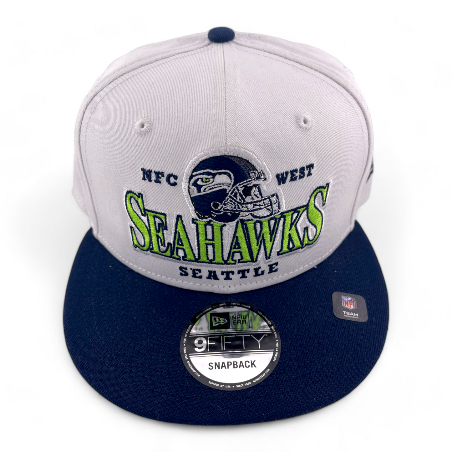 New Era Seattle Seahawks NFL Retro Title Logo 9FIFTY Snapback Adjustable Hat Cap