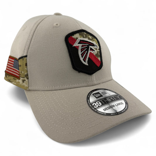 New Era Atlanta Falcons NFL 2023 Salute to Service Tan 39Thirty Flex Fit Hat Cap