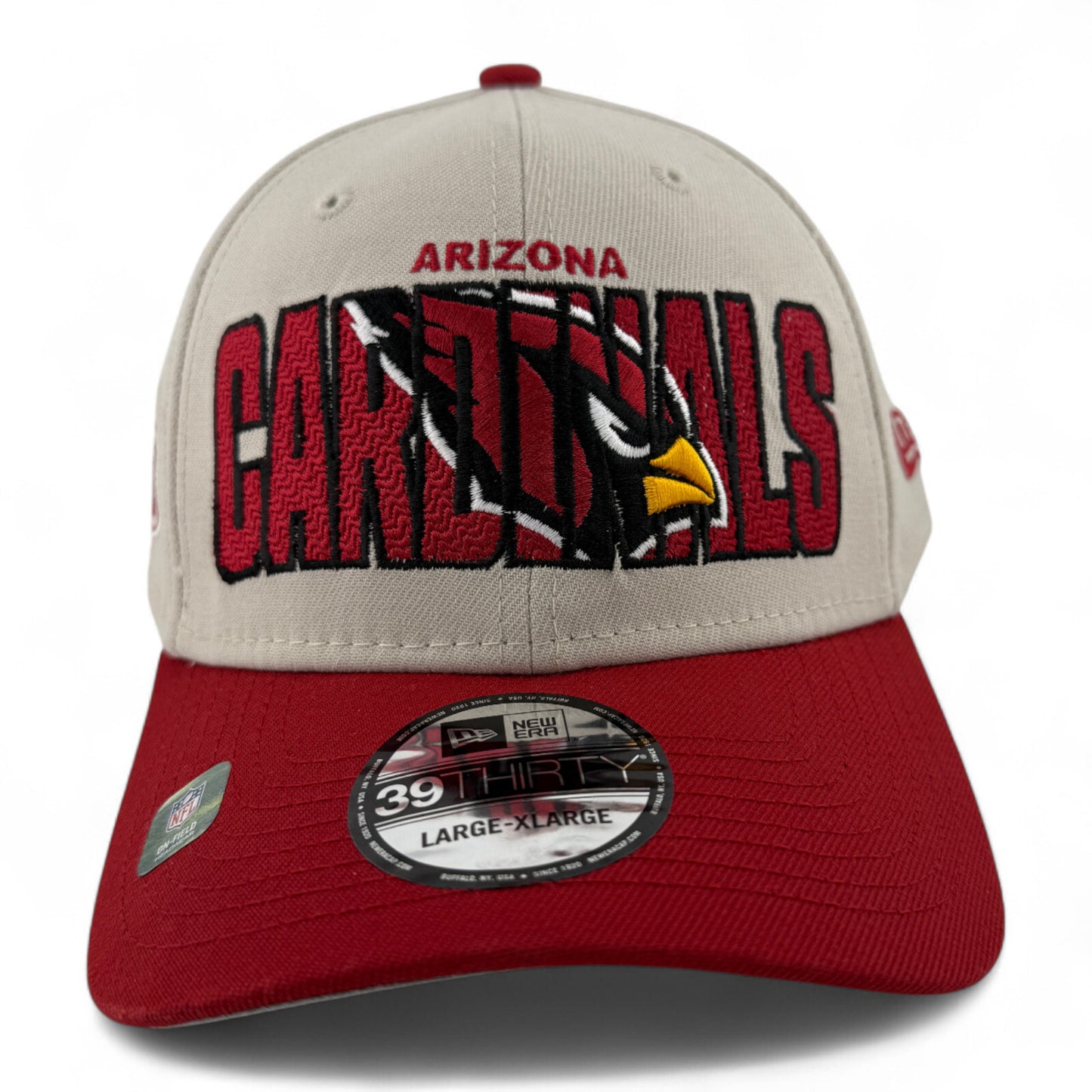 New Era Arizona Cardinals NFL 2023 Draft Hat Logo Tan 39Thirty Flex Fit Hat Cap