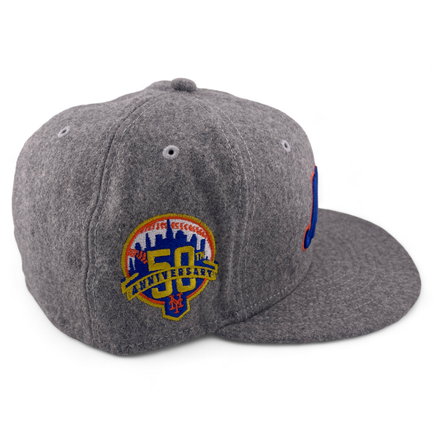 New Era New York Mets MLB 50th Anniversary Grey Wool Pack 59Fifty Fitted Hat Cap