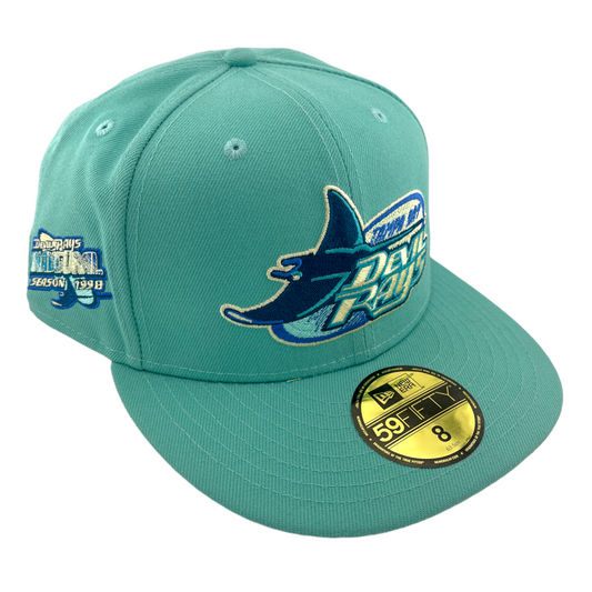 New Era Tampa Bay Devil Rays Inaugural Patch Teal/Yellow UV 59FIFTY Fitted Hat Cap