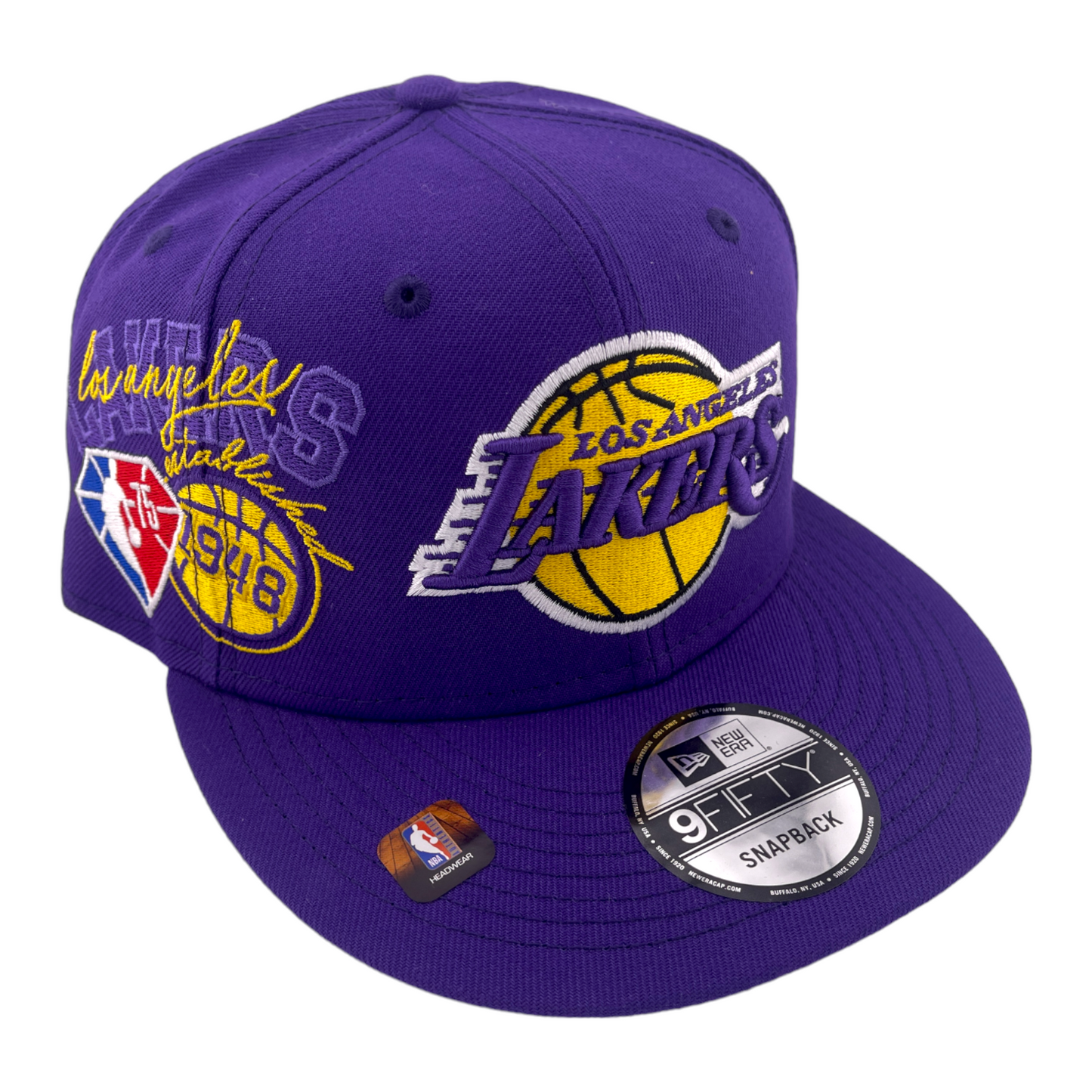 New Era Los Angeles Lakers Back Half 75th Purple/Grey UV NBA 9FIFTY Snapback Hat Cap