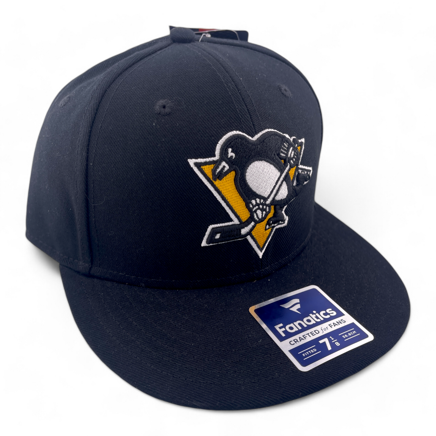 Fanatics Pittsburgh Penguins NHL Hockey Black Core Primary Logo Fitted Hat Cap