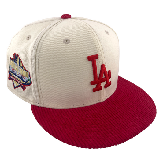 New Era Los Angeles Dodgers Chrome Corduroy 40th Annversary Red 59FIFTY Hat Cap