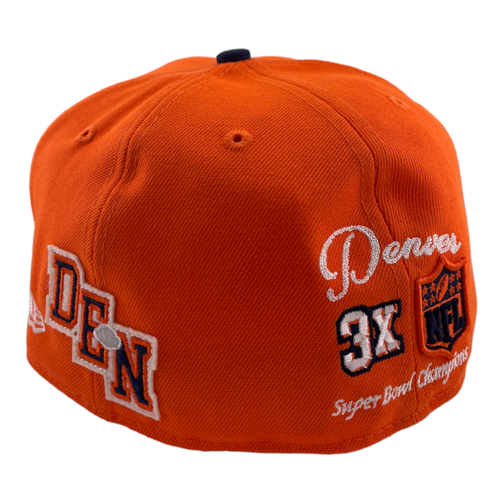 New Era Denver Broncos Letterman Super Bowl XXXIII Patch 59FIFTY Fitted Hat Cap