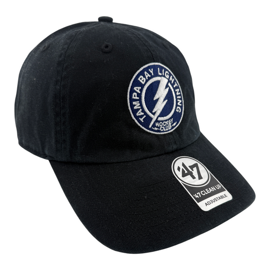 '47 Brand Tampa Bay Lightning NHL Black All Cleanup Adjustable Dad Hat Cap