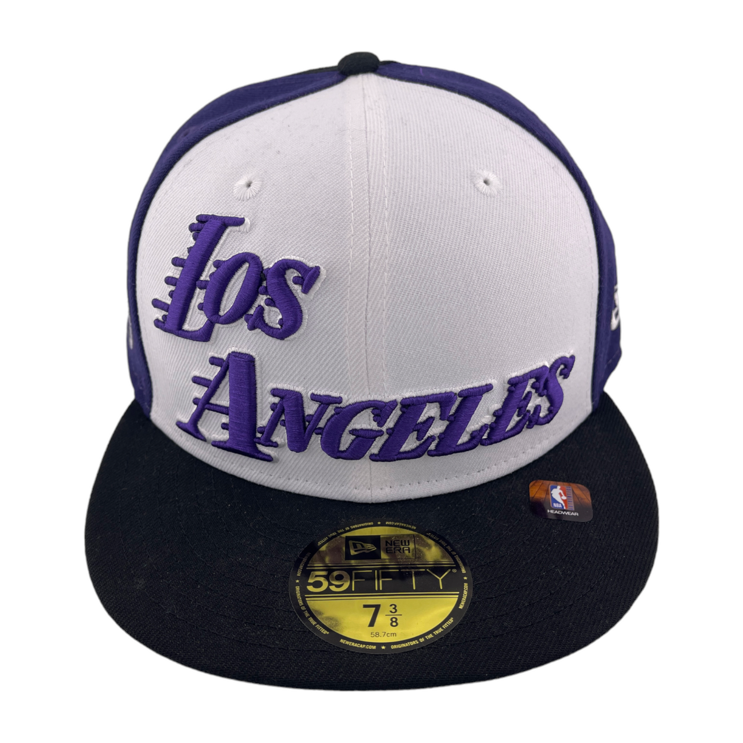 New Era Los Angeles Lakers City Edition White/Black/Purple UV 59Fifty Fitted Hat Cap