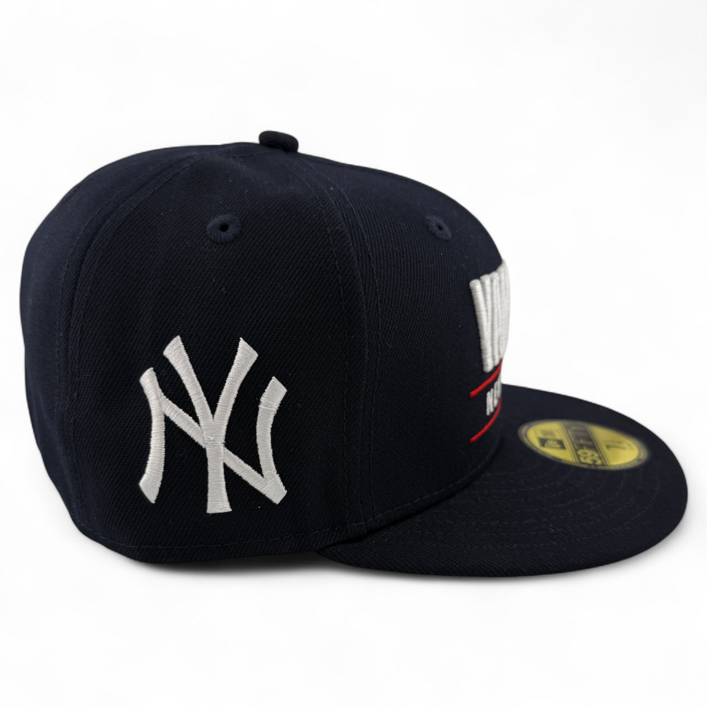 New Era New York Yankees MLB Stacked Logo Navy Blue 59Fifty Fitted Hat Cap