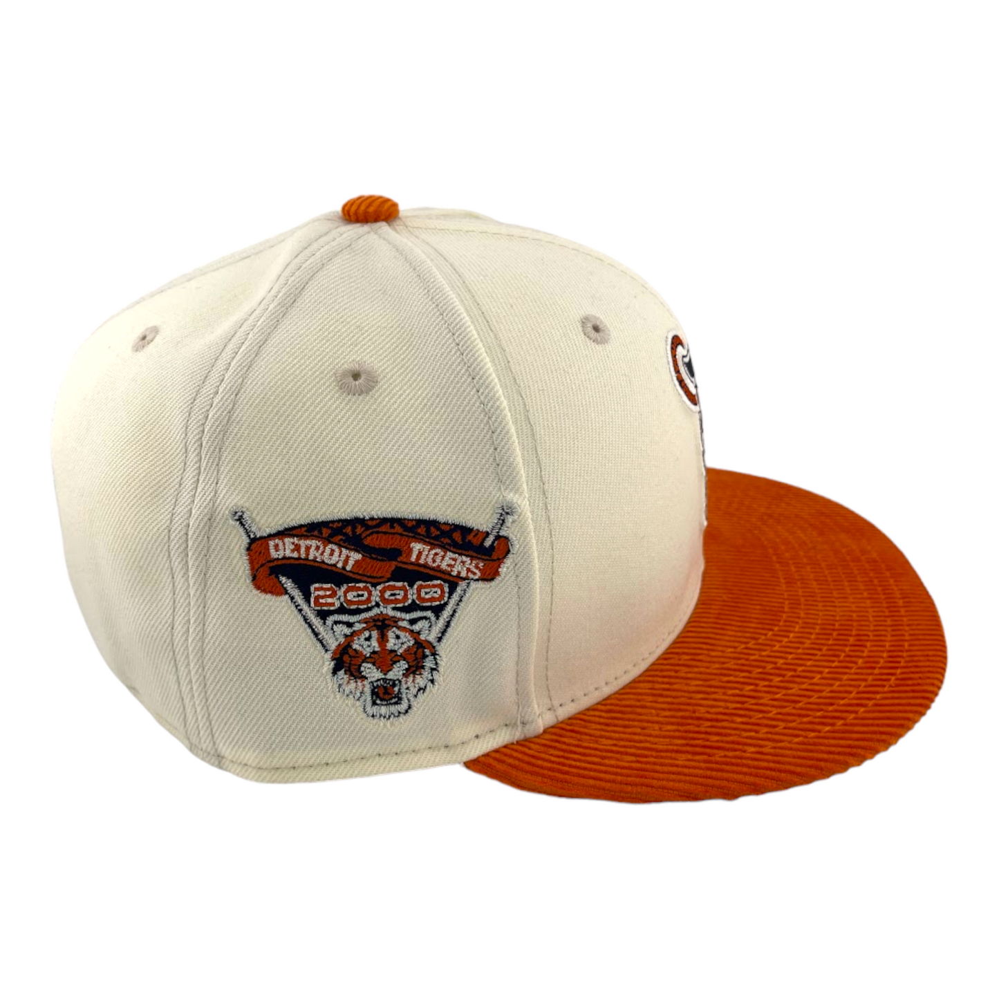 New Era Detroit Tigers 2000 Side Patch Corduroy Visor Cream/Orange 59FIFTY Hat Cap