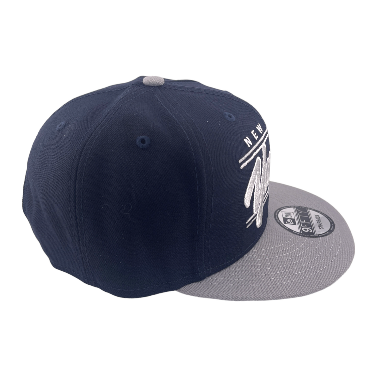 New Era New York Yankees Team Script Logo Navy Blue/Grey UV 9FIFTY Snapback Hat Cap