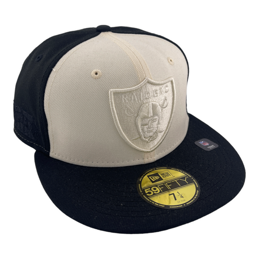 New Era Las Vegas Raiders Super Bowl XVIII Patch Cream/Black 59FIFTY Fitted Hat Cap