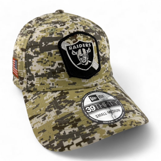 New Era Las Vegas Raiders 2023 Salute to Service Camo NFL 39Thirty Flex Fit Hat