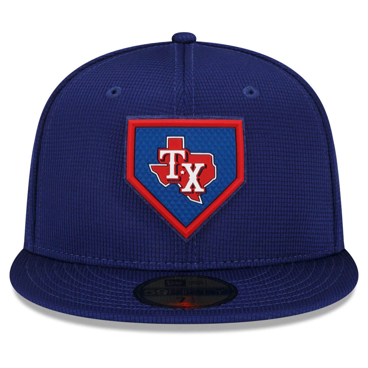 New Era Texas Rangers MLB 2022 Clubhouse Raised Logo Blue 59FIFTY Fitted Hat Cap