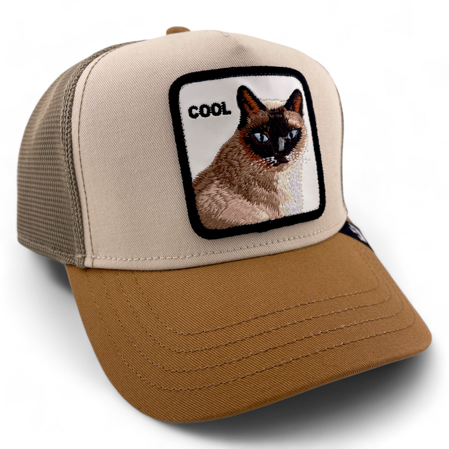 Goorin Bros Cool Cat V2 The Farm Khaki Mesh Back Trucker Snapback Adjustable Hat