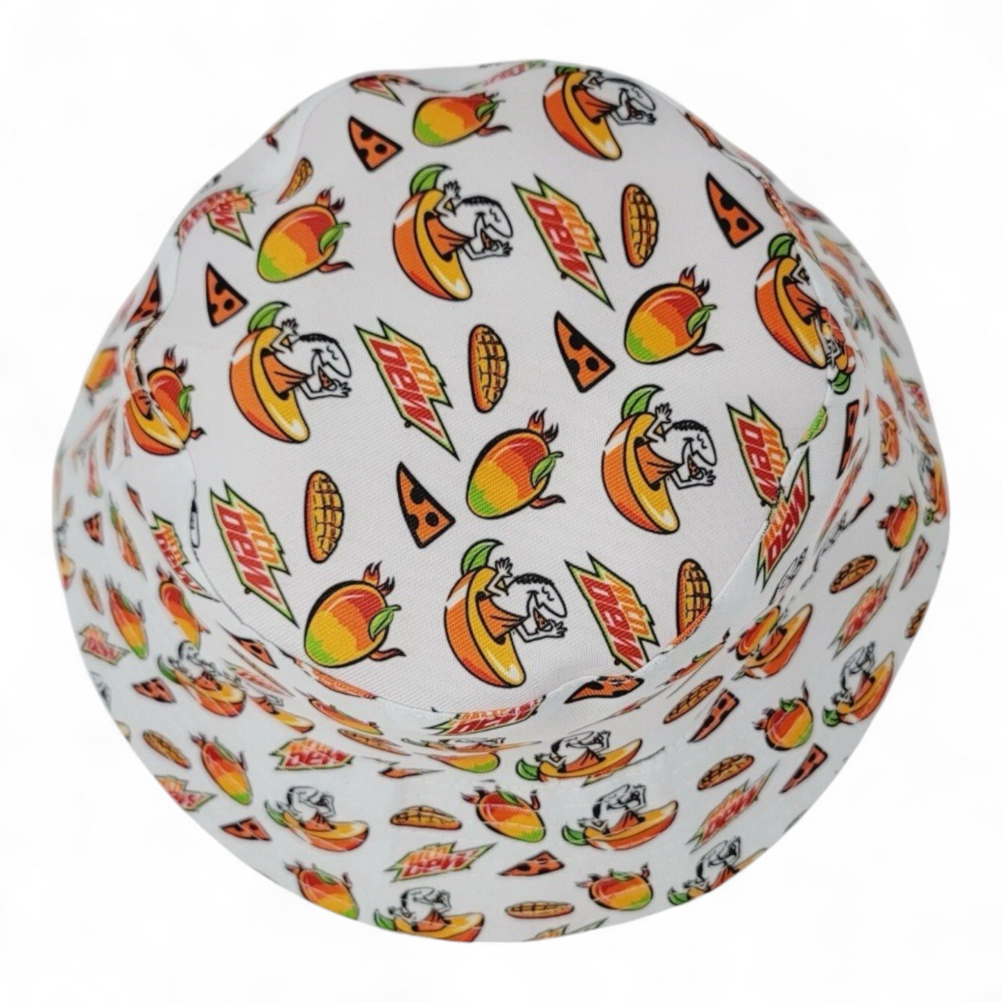 2PK Little Caesars Mountain Dew Mango Rush Reversible Bucket Hat Limited Edition