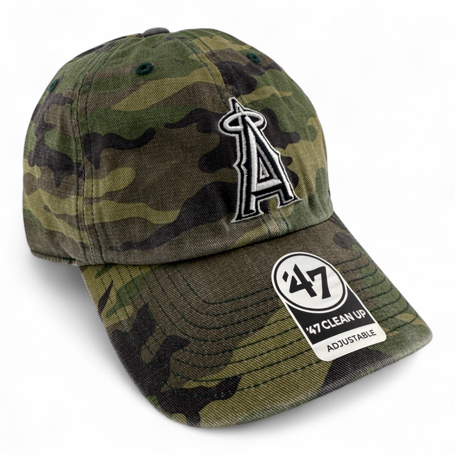 '47 Brand Los Angeles Angels LA MLB Camo Camouflage Clean Up Adjustable Dad Hat