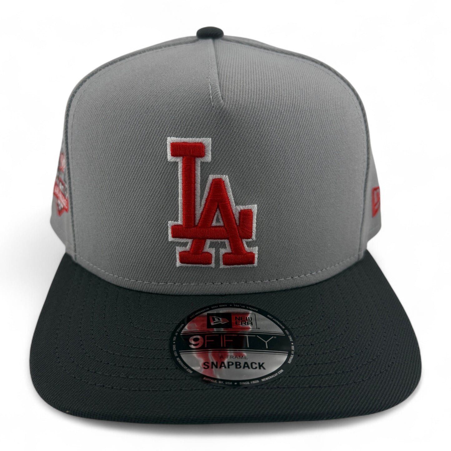 New Era Los Angeles Dodgers MLB Grey A-Frame 9FIFTY Snapback Adjustable Hat Cap