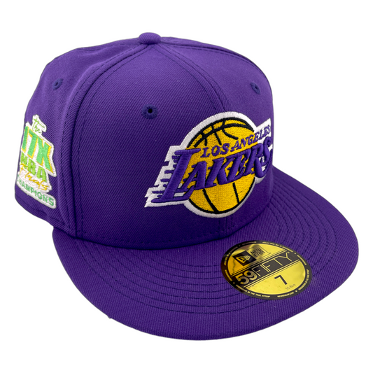 New Era Los Angeles Lakers 17x Champions Patch Purple/Green 59Fifty Fitted Hat Cap