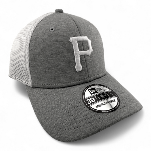 New Era Pittsburgh Pirates MLB Grey/White Neo Mesh 39Thirty Flex Fit Hat Cap