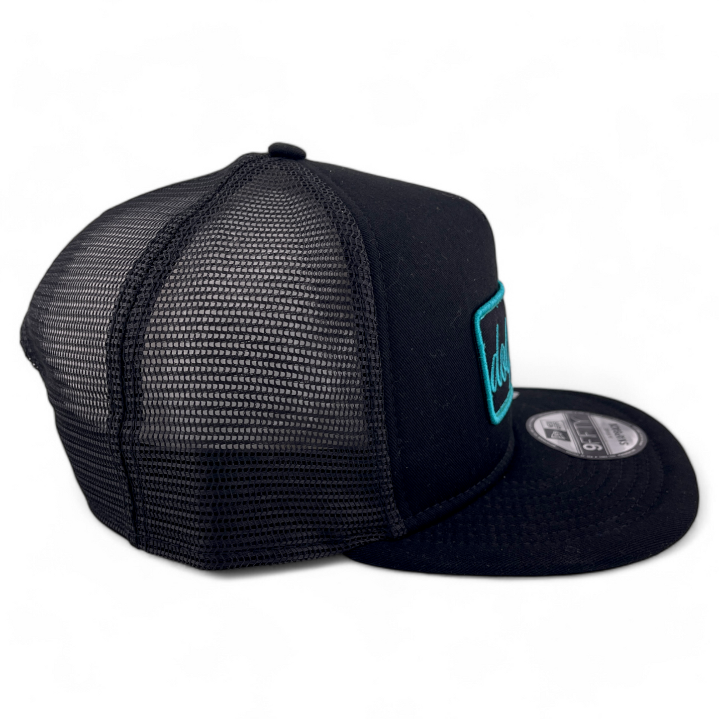 New Era Miami Dolphins NFL Black Forum 9Fifty Mesh Back Trucker Snapback Hat Cap