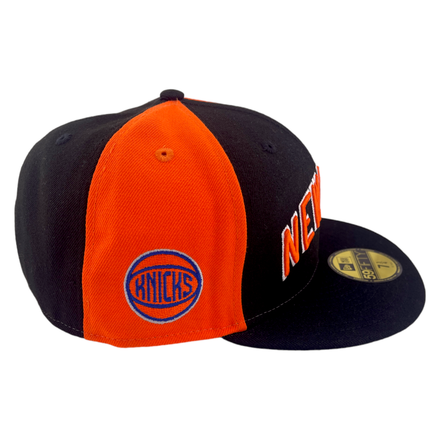 New Era New York Knicks 2023 City Edition NBA Orange/Blue UV 59Fifty Fitted Hat Cap