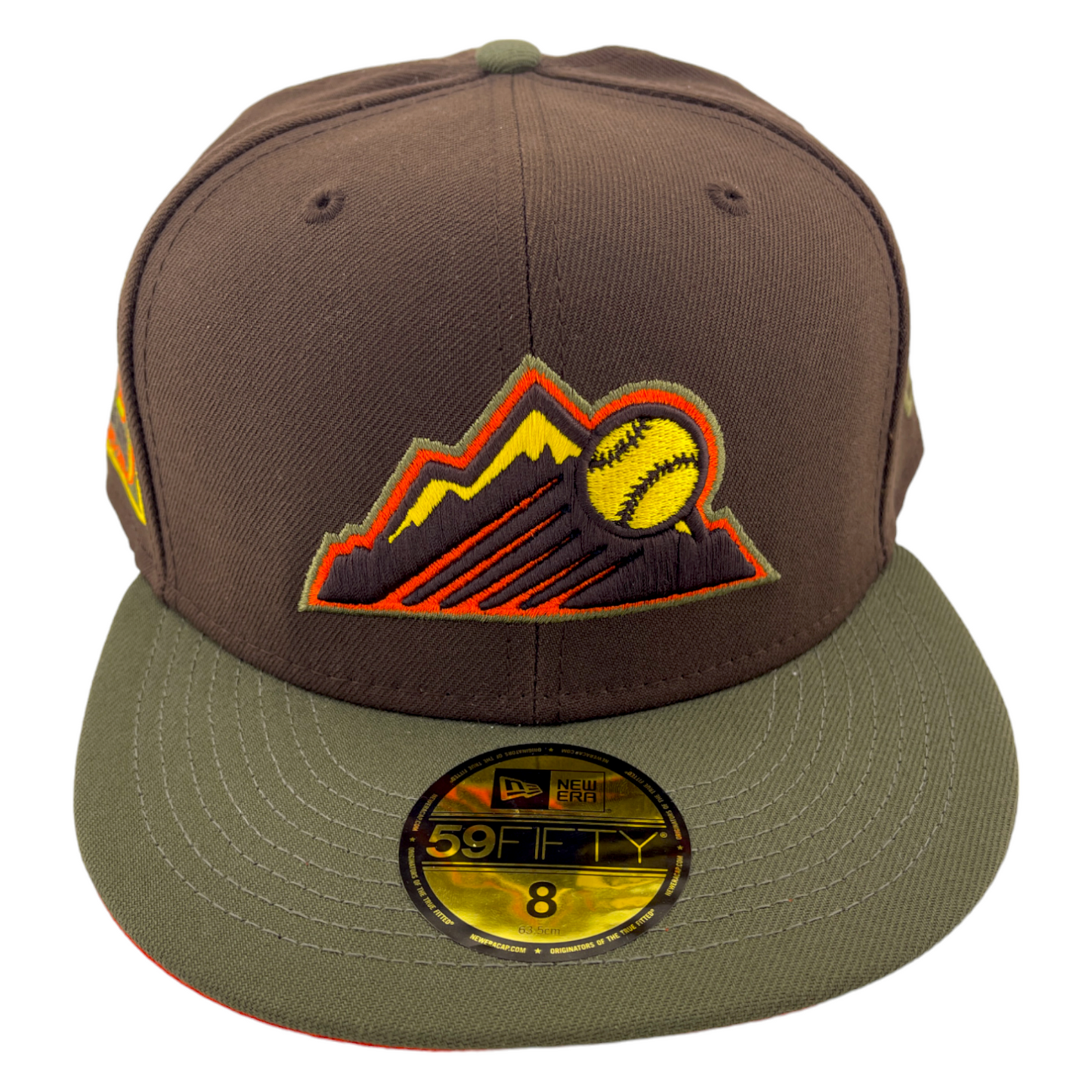 New Era Colorado Rockies 25th Anniversary Patch Brown/Olive/Orange 59FIFTY Hat Cap