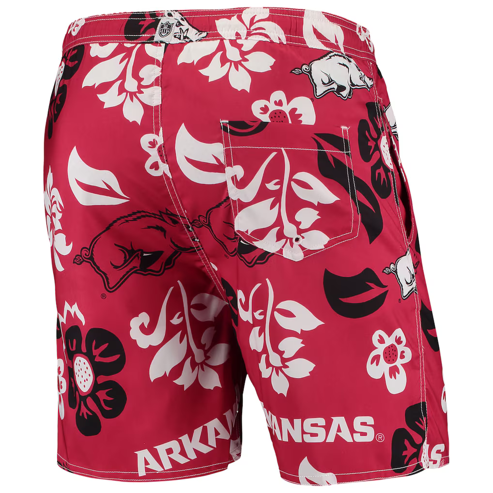 Wes & Willy Arkansas Razorbacks Hawaiian Floral Volley Swim Trunks Men's XXL