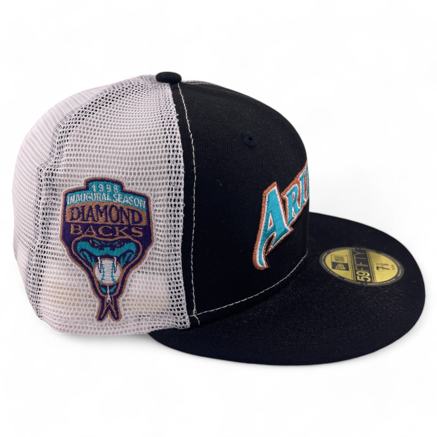 New Era Arizona Diamondbacks MLB Script Rearview Mesh Back 59FIFTY Fitted Hat