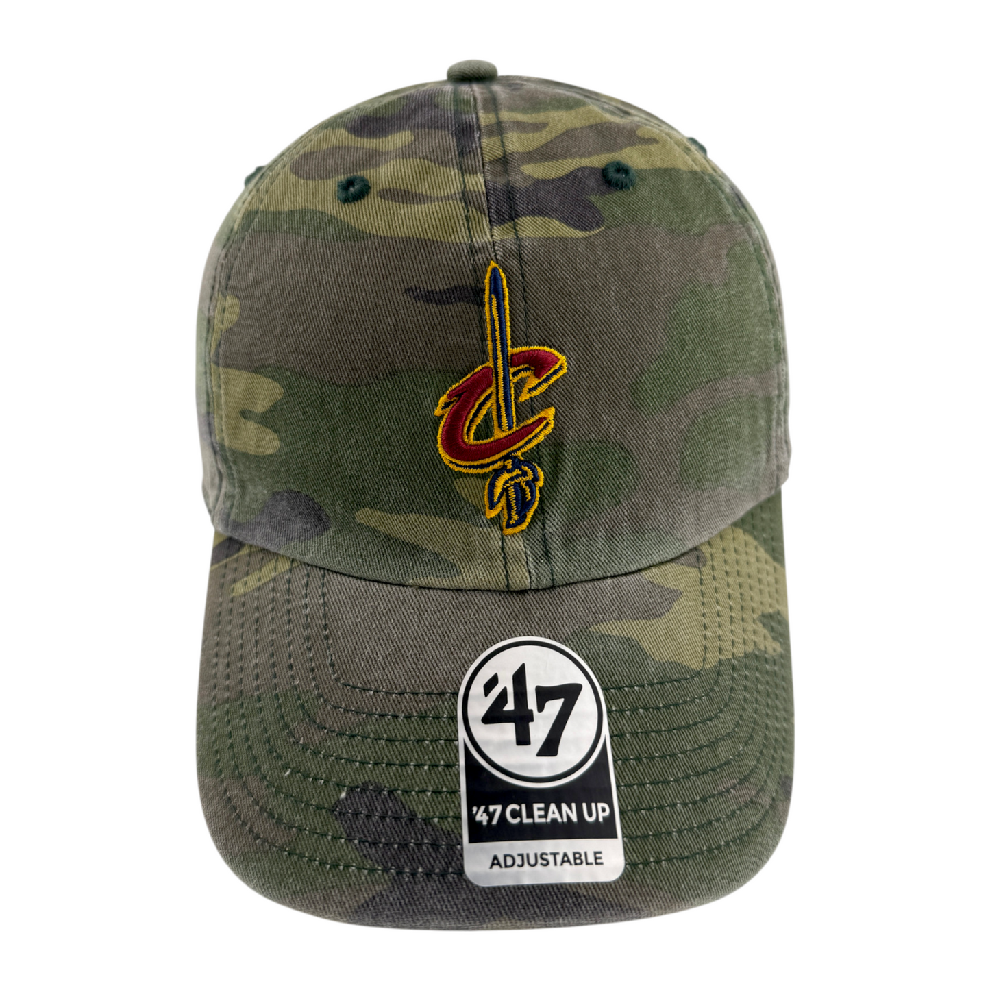 '47 Brand Cleveland Cavaliers Camouflage Clean Up Strapback Adjustable Dad Hat