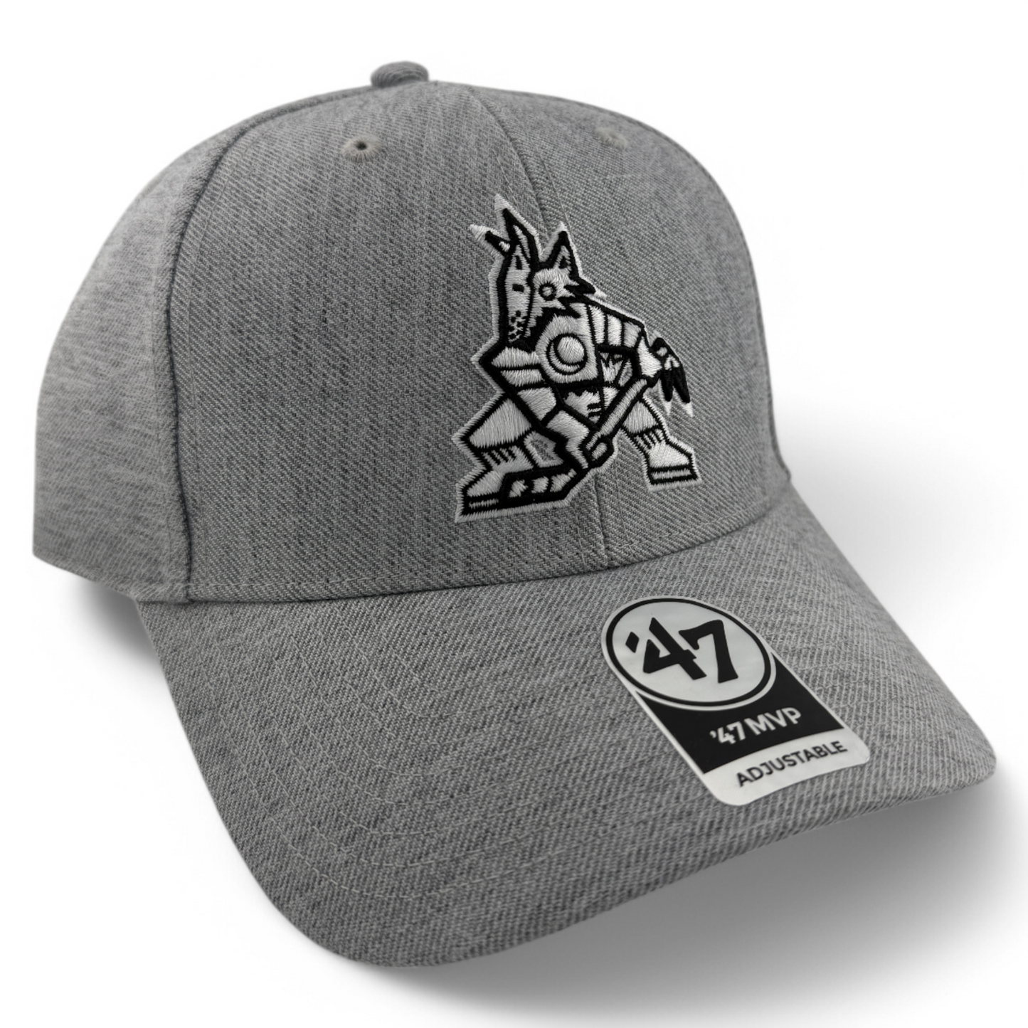 '47 Brand Arizona Coyotes NHL Mojo Heather White Logo MVP Adjustable Hat Cap