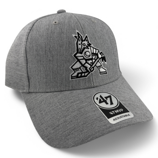 '47 Brand Arizona Coyotes NHL Mojo Heather White Logo MVP Adjustable Hat Cap