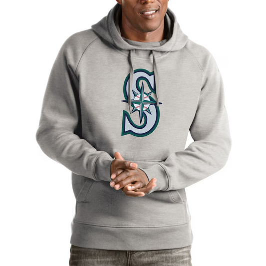 Antigua Seattle Mariners Baseball MLB Victory Grey Pullover Hoodie