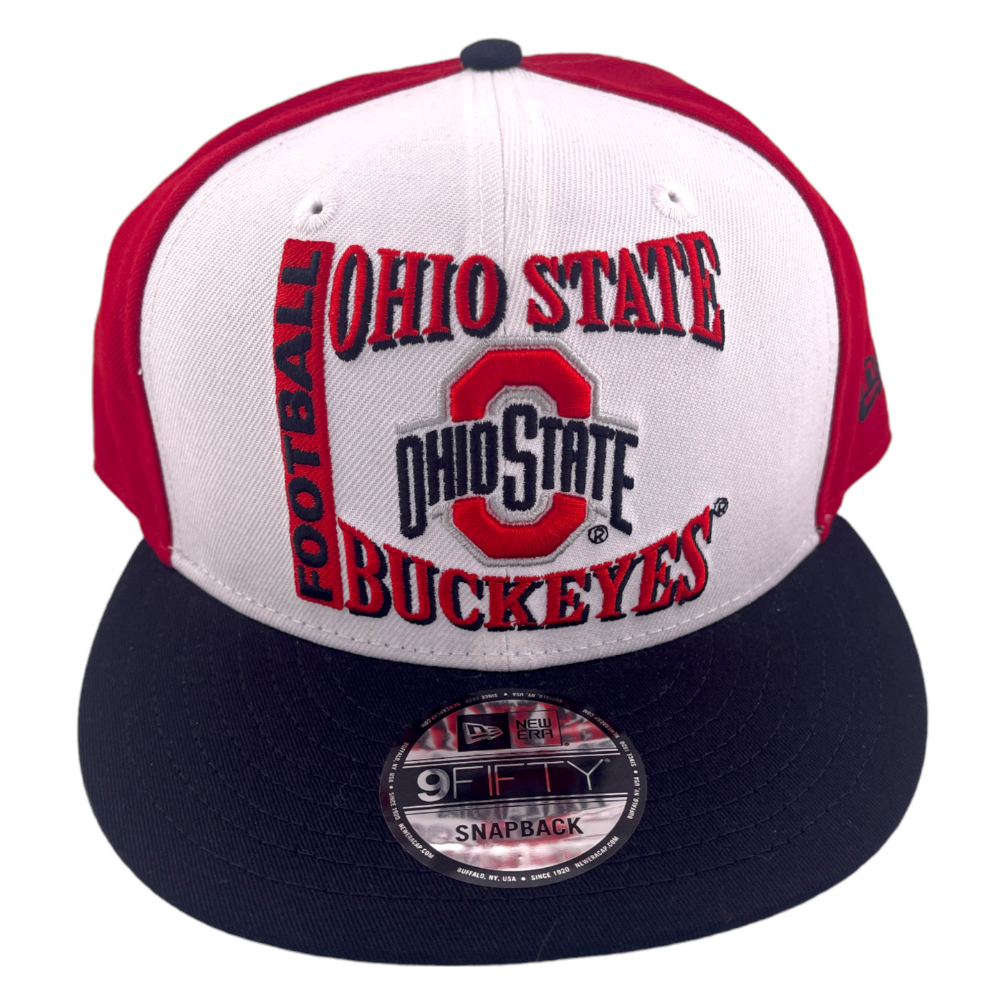 New Era Ohio State Buckeys Retro Logo Red/White/Black/Grey 9FIFTY Snapback Hat Cap