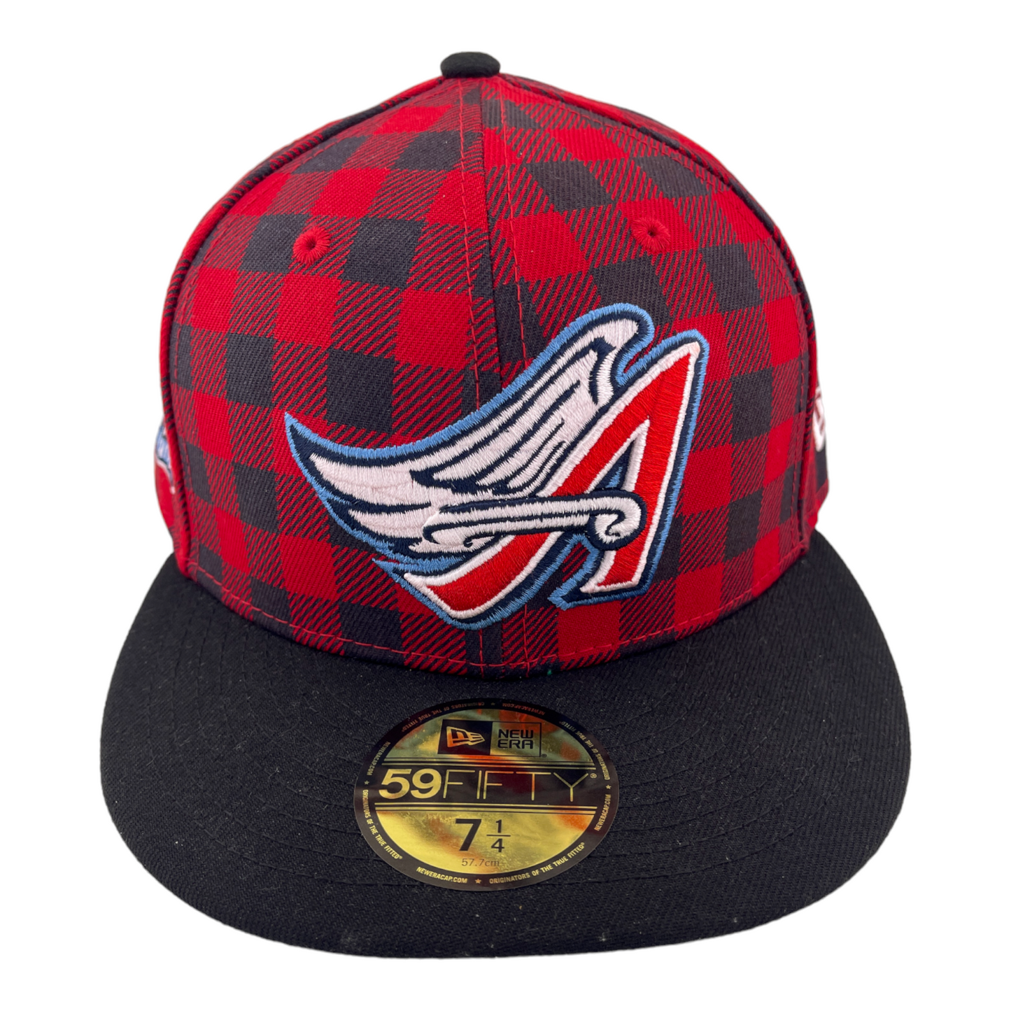 New Era Los Angeles Angels 40th Season Plaid Checkered Red/Black 59FIFTY Hat Cap