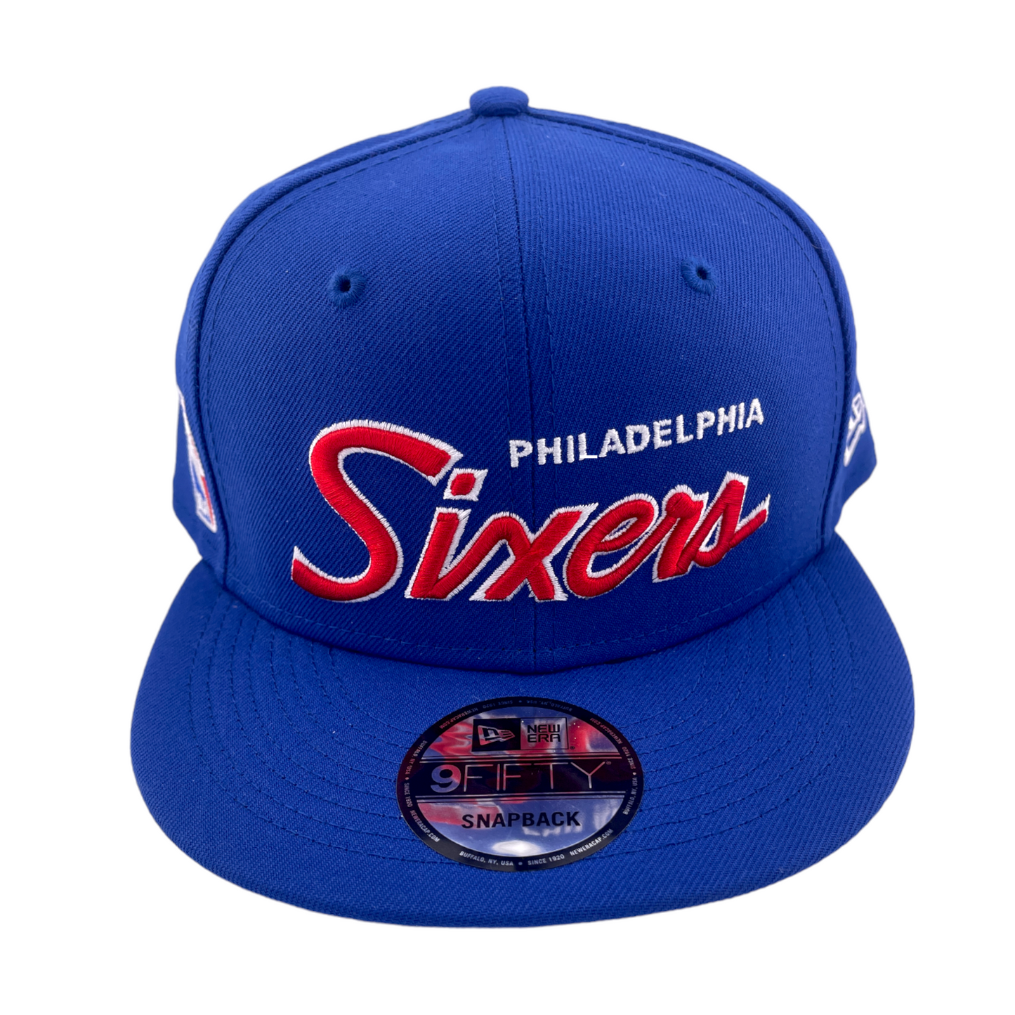 New Era Philadelphia 76ers Sixers Script Up Blue/Grey NBA 9FIFTY Snapback Hat Cap