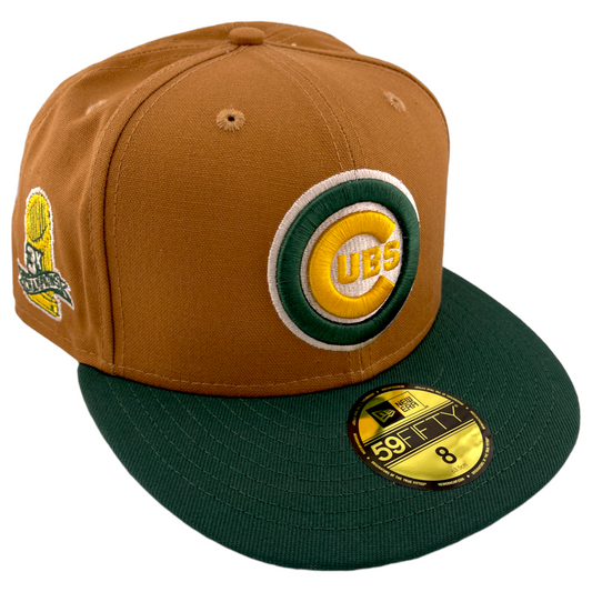 New Era Chicago Cubs 3x Champions Side Patch Carhartt Tan/Green 59FIFTY Hat Cap