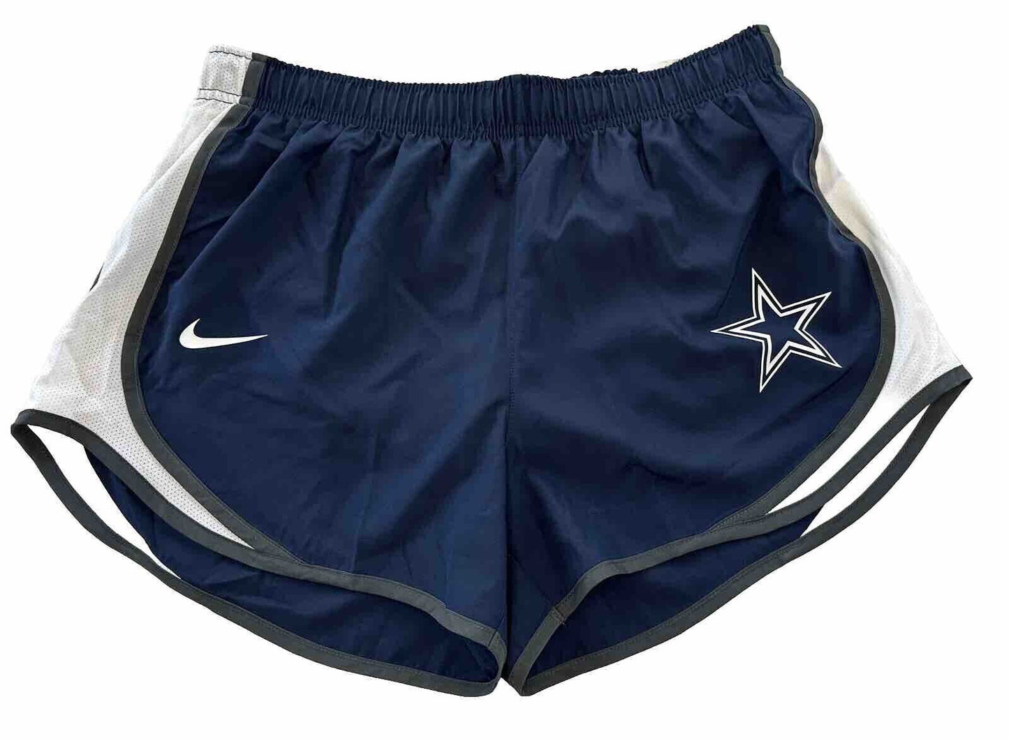 Nike NFL Dallas Cowboys Dri-Fit Logo Tempo Running Shorts Navy Blue/White Womens